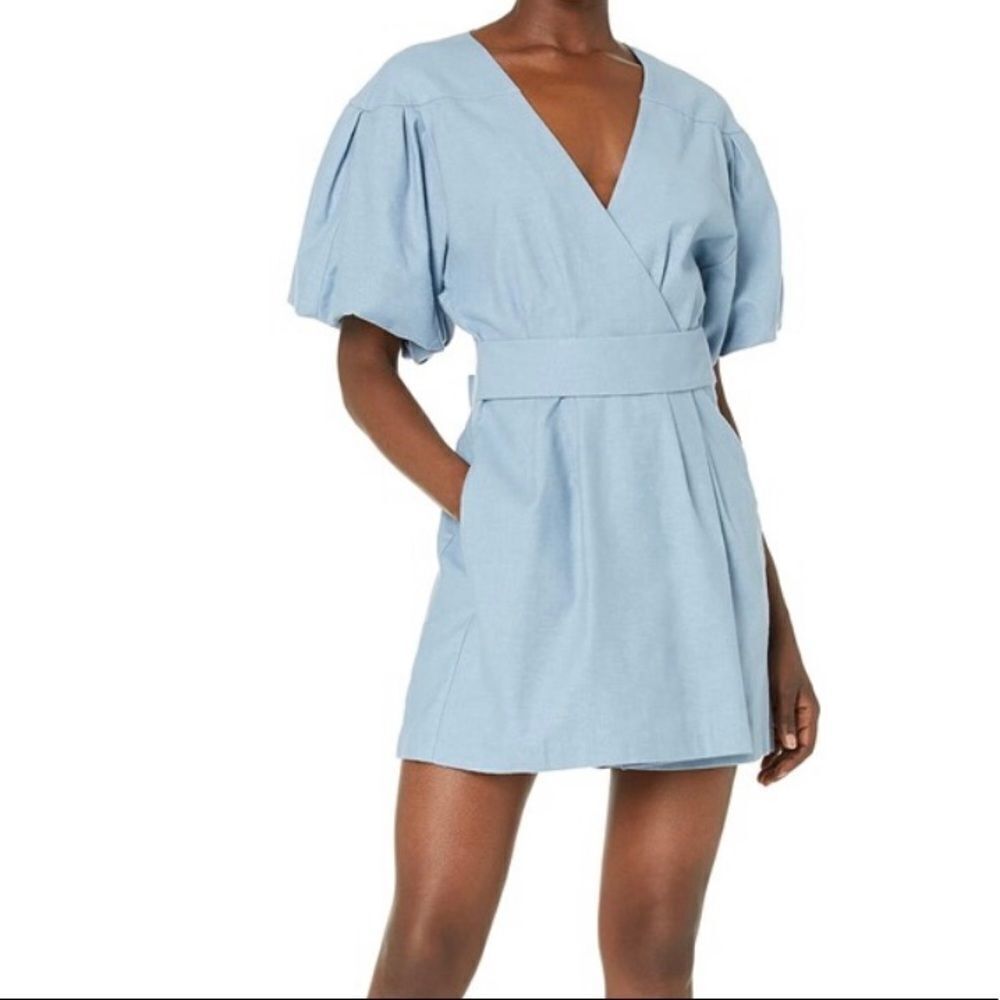 BCBGMaxAzria Romper Brushed Cotton Blue R